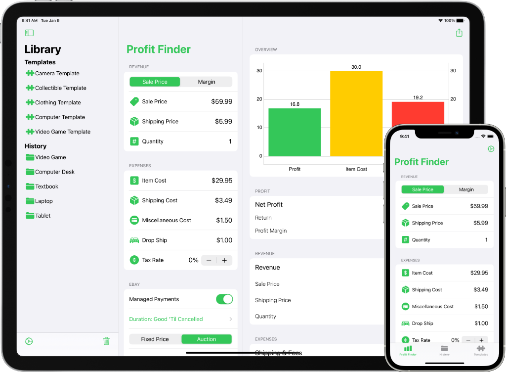 Profit Finder on iPhone and iPad